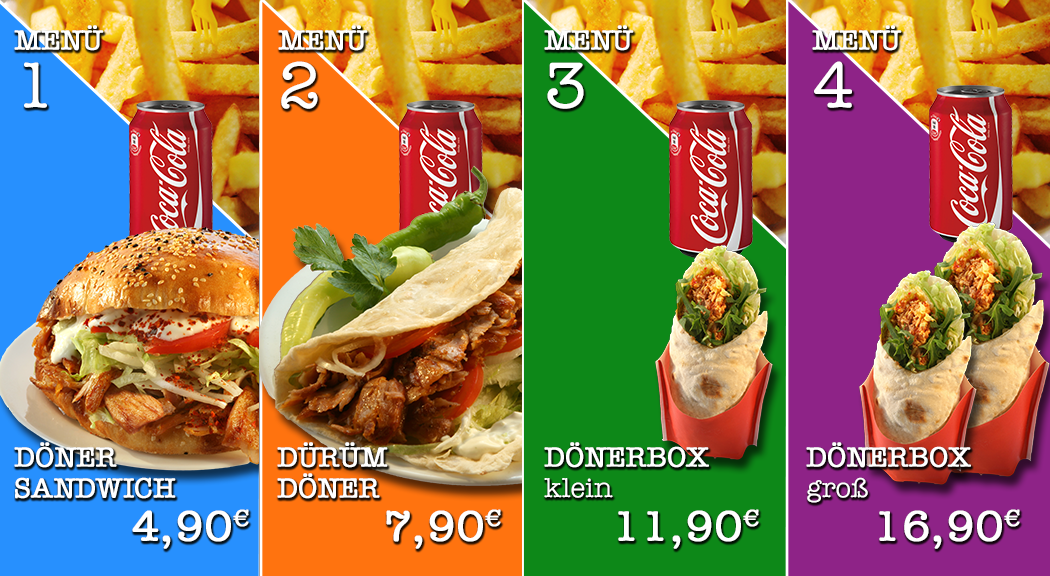 Grafik Ausarbeitung - Fastfood Menü Display - Display Werbung
