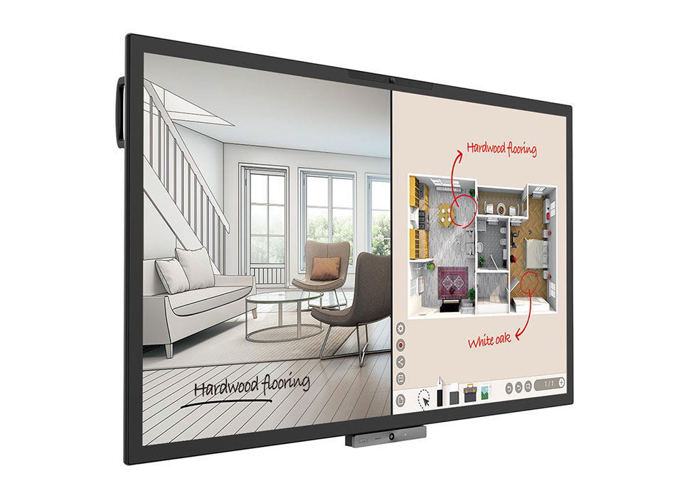 BenQ-CP6501K-DuoBoard-65-Zoll-320-cd-m-3840x2160-20-Punkt-Touch-Display-Videokonferenz-Kamera-Mikrofone